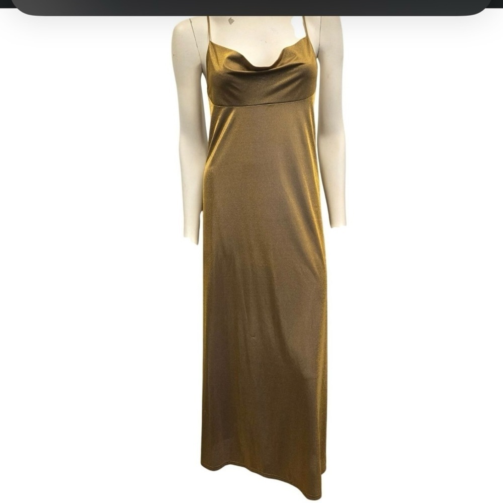 Vintage Victoria secret 90’s Gold metallic Maxi Dress